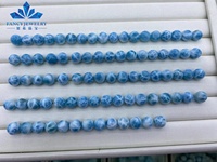 Perle larimar de 10mm avec demi-trou pierre en vrac de haute qualité pour la fabrication de bijoux de bracelet en provenance de la république romaine larimar