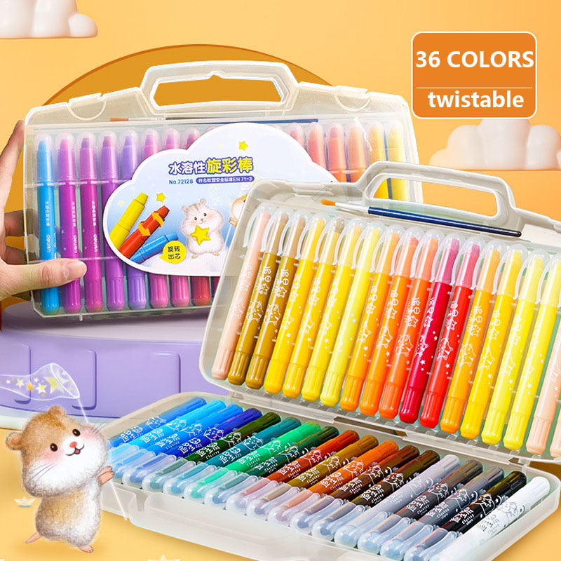 crayon品 Meihui Art Silky Crayon 36 Colors - Non Toxic & Twistable