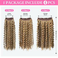 Extensions de cheveux synthétiques à clipser, longues et ondulées, effet vague d'eau, sans couture, résistantes à la chaleur, en fibre haute température, 20 pouces, vente en gros