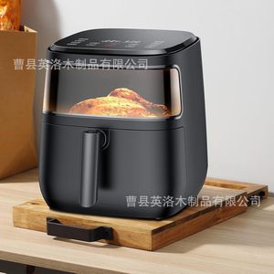 Friteuse à air 3,5 L avec écran numérique, appareil de cuisine, plateau de cuisson de table, couleur bois naturel noir - Product Image 1