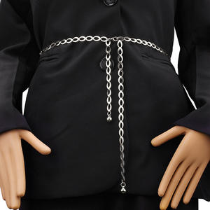 European American Style Fashionable Metal Waist <b>Chain</b> Women's <b>Thin</b> Belt <b>Gold</b> Zinc Alloy Daily Wear Decoration Dress Shirt - Product Image 2