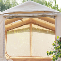 Tente de camping gonflable de luxe moderne, robuste, en Oxford, quatre saisons, imperméable 3000+ mm, taille personnalisable, triple couche, rapide à monter