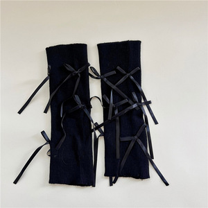 Ballet Style Women's Breathable Thin Knitted Solid Color <strong>Ankle</strong> Socks Daily Bowknot Strap Mid-Calf Stockings Leg <strong>Warmers</strong> Spring - Product Image 5