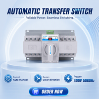 Commutateur de transfert automatique (ATS) triphasé LYUNN 63A, commutateur de commutation de générateur, communication RS485, pouvoir de coupure 3kA, IP20, 0,5S