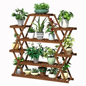 Biumart-Soporte moderno multicapa de madera sólida para plantas, soporte para maceta de flores