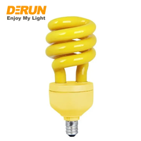 Lampe à économie d'énergie fluorescente compacte jaune Mosquito Killer Light Tube à économie d'énergie en spirale E27 E26 B22 Base 20W , CFL-YELLOW