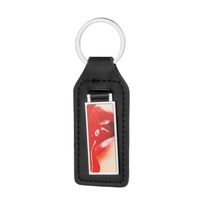 Porte-clés de marque automobile personnalisé en alliage de zinc et cuir PU durable avec impression numérique et logo en dôme époxy