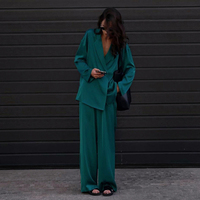 Vêtements de créateurs pour femmes, nouvelle collection 2026, blazer décontracté ample et pantalon large pour femmes, ensembles 2 pièces, vente en gros d'ensembles pour femmes