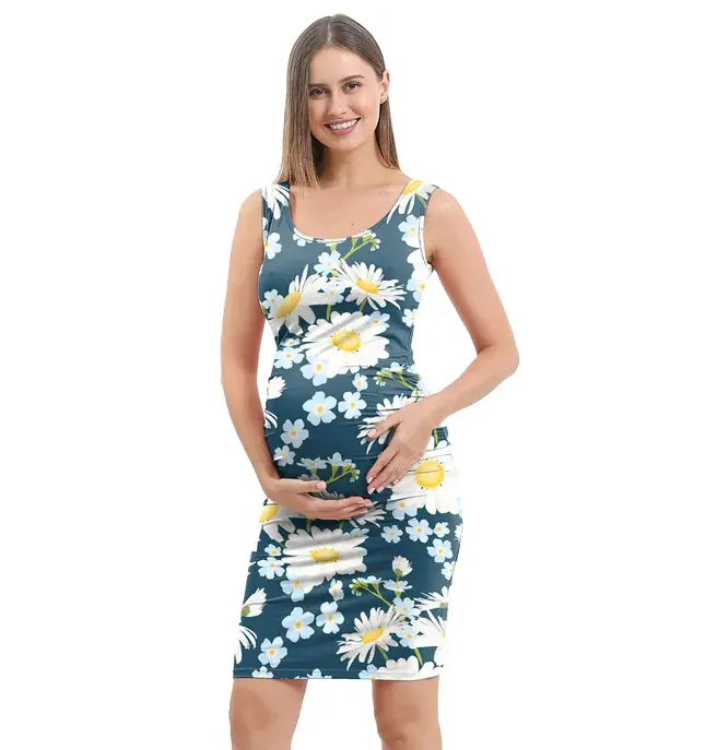 High-end Maternity Skirts Suppliers Office Maternity Dress Skirt Sleeveless Maternity Dress Sexy For Pragnancy Women Sleeping