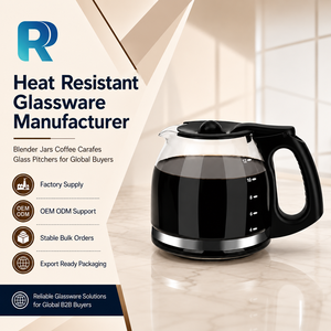 Jarra de Café de Vidrio de Borosilicato de 12 Tazas, Acero Inoxidable, Ecológica, Repuesto para <span class=keywords><strong>Cafetera</strong></span> <span class=keywords><strong>Oster</strong></span> - Product Image 1