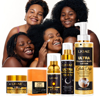Lotion radieuse à la vitamine C naturelle en marque privée, crème hydratante blanchissante, anti-âge, éclaircissante, soin de la peau pour femmes noires, OEM et ODM