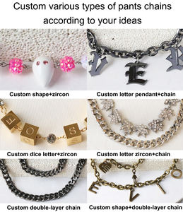 Chaîne de pantalon en acier inoxydable avec logo personnalisé, simple couche, argentée, pour portefeuille de poche, style motard punk, pour hommes - Product Image 3