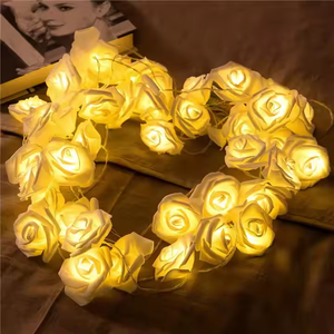 <strong>LED</strong> Light Artificial Rose Flower <strong>String</strong> for Wedding Event &amp; Party Decor for Christmas &amp; Garden Lighting - Product Image 2