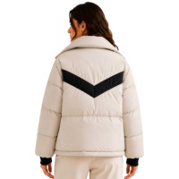 Veste matelassée pour femme, col large surdimensionné, chaude pour l'hiver, pliable, isolée, rembourrée, coupe classique, respirante, nylon/cachemire