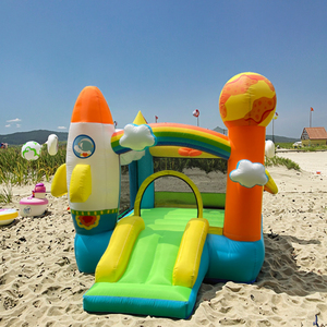 Tobogán de agua inflable personalizado OEM, trampolín de escalada, castillo, trampolín de arco iris, piscina, combinación de rebote, tobogán elástico - Product Image 3
