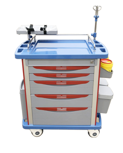 Usine directe Bossay BS-620-1 ABS mobile médecine transfusion hôpital clinique chariot d'urgence chariot meubles 100kg charge - Product Image 3