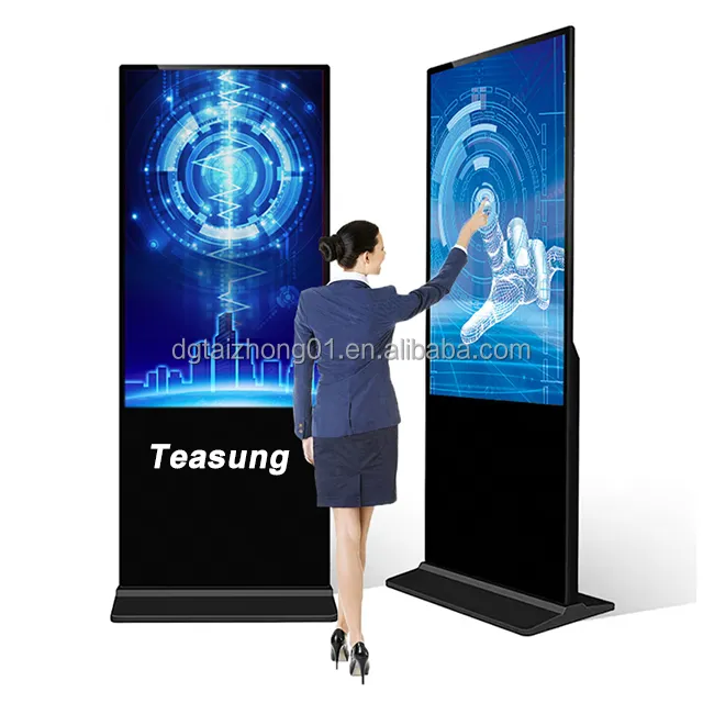 LCD-Reclameborden 50/55Inch Aanraakscherm Signages Digitale Display Kiosk Lcd Touch Screen Kiosk Indoor Reclame Schermen