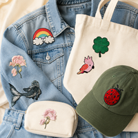Écussons brodés personnalisés d'animaux de dessin animé, à thermocoller ou à coudre, pour vêtements d'enfants, chapeaux, sacs et accessoires vestimentaires