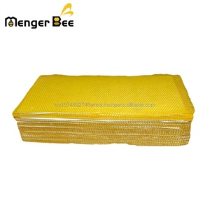 New Menger Bee BS-1 Honeycomb Beeswax Sheets Yellow 41.5cm 5.4mm Cell Size Langstroth Compatible Beeswax <b>Foundation</b> for - Product Image 5