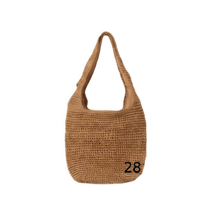 Borsa a Tracolla in Carta Intrecciata 27x32cm con Cinghia Singola, Borsa in Fibra Naturale - Product Image 1