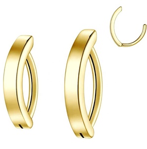 Implant Grade G23 F136 Titane 18K Or PVD Plaqué Brillant <span class=keywords><strong>Site</strong></span> Clip Nombril Anneau Titane Clicker Ventre Anneaux Piercing Bijoux - Product Image 2