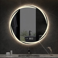 Miroir de vanité LED rond sans cadre à motif tourbillonnant unique, miroir intelligent à bande lumineuse spirale créative pour la décoration intérieure de salle de bain
