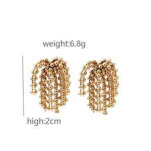 Conjunto de joyería de moda de mujer de acero inoxidable chapado en oro personalizado para mujer pendientes de diseño de acero inoxidable - Product Image 5