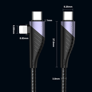 Pd3.0 60W 3A Nhanh Chóng Sạc Cáp Dữ Liệu Đặc Biệt 2 Trong 1 Nhanh Chóng Sạc Cáp Loại C Và L 60W Nhanh Chóng Sạc Dữ Liệu USB Cáp - Product Image 6