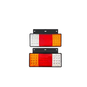 Le système d'éclairage résistant de feux arrière de remorque de camion partie les lumières menées carrées blanches/jaunes/rouges