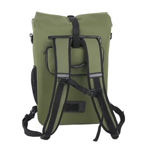 AMZ OEM RPET atacado verde 3 em 1 mochila para bicicleta ciclismo bicicleta bagagem sacos para bicicletas