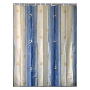 ม่านอาบน้ำโพลีเอสเตอร์ 'oltremare' ขนาด180x200ซม.-สีเบจ/สีฟ้าอ่อน - Product Image 1