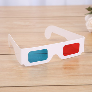 White personalized <span class=keywords><strong>3D</strong></span> red and blue glasses paper disposal <span class=keywords><strong>3D</strong></span> cinema glasses the Wholesale - Product Image 2