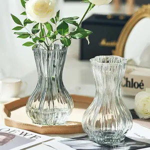 Nouveau créatif mode Style luxe décor à la maison coloré soufflé à la main grande fleur Vase en verre avec Sculpture surdimensionné