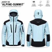 Veste matelassée de montagne Alpine Summit OEM personnalisée, 3 couches, imperméable 20000MM, coutures entièrement scellées, capuche anti-tempête, unisexe, pour l'extérieur