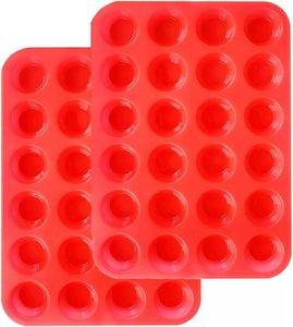 Mini 24 Cups Non-Stick Silicone Baking Molds for Making Muffin Cakes Chocolate <strong>Desserts</strong> Silicone Cupcake <strong>Tray</strong> - Product Image 1