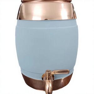 Handmade <b>5</b>-<b>Liter</b> Ayurvedic <b>Water</b> Pitcher Pure Copper Matka Jug with Lid and Straw for Home & Hotel Use Direct From India - Product Image 1