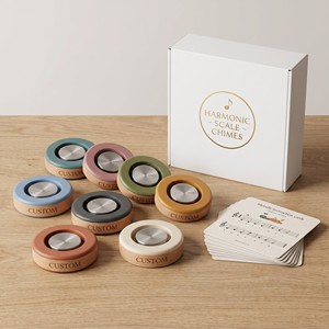 Set di Campane Armoniche Montessori Personalizzate OEM, Disco Sonoro in Legno, Giocattolo per il Riconoscimento delle Note Musicali, Flashcard per l'Apprendimento della Melodia - Product Image 1