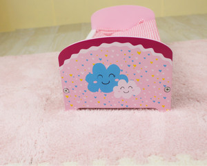 <span class=keywords><strong>Lit</strong></span> de poupée jouet rose en bois Weifu nouveau design meubles de poupée berceau à bascule <span class=keywords><strong>lit</strong></span> de poupée pour filles cadeaux - Product Image 4