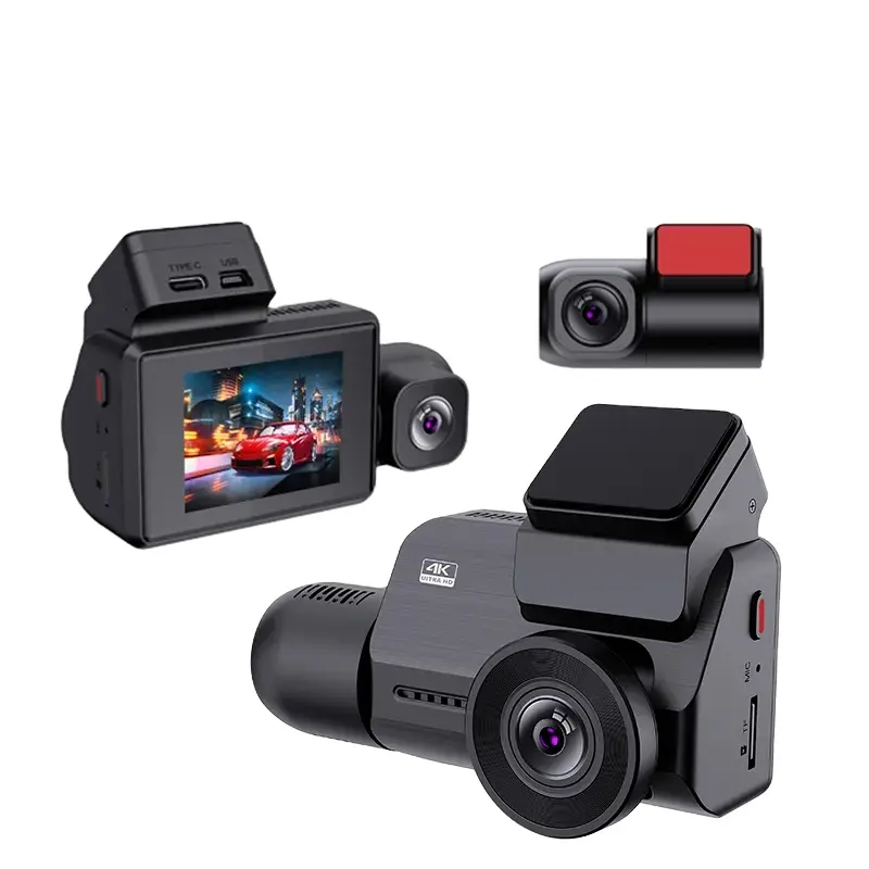 Mới đến 4 inch 3 ống kính Xe DVR ba ống kính xe máy ảnh HD 1080P Dash Cam 170 độ góc rộng xe hộp đen