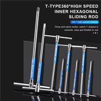 Kunci Allen Hex RIDERACE untuk Sepeda, Set Peralatan Perbaikan Sepeda dengan Gagang T, Ukuran 2/2.5/3/4/5/6/8/10mm, Baja CRV, Kunci Hexagon Dalam