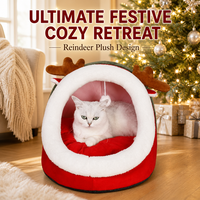 Lit pour chat et chien semi-fermé moderne et classique, personnalisable, chaud, amovible, lavable, toutes saisons, motif animal, taille XL, idéal pour le dropshipping