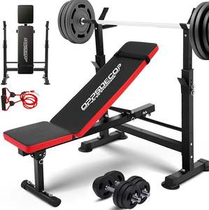 Crystal 600lbs Réglable Banc D'entraînement Ensemble Squat Rack avec Leg Developer Preacher Curl Rack Fitness Musculation Gym À Domicile - Product Image 1