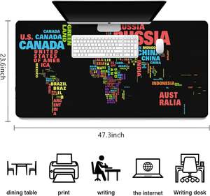 Bản Đồ Thế Giới Chuột Pad 80*30Cm E Non-Slip Cao Su Cơ Sở Bàn Mat Cho Máy Tính Để Bàn Với Khâu Cạnh Máy Tính Mat Cho Bàn Xl - Product Image 5