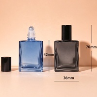 Flacon pulvérisateur vide en verre de 15 ml, carré plat dégradé, portable, avec bouchon, pour huiles essentielles et cosmétiques, vente en gros