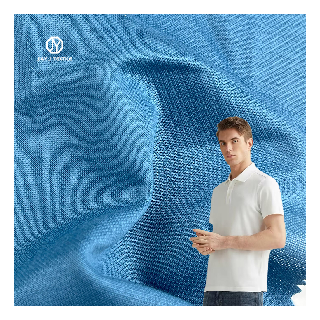 30.5 Lyo_cell 22.8 cotton 4 mulberry silk 42.7 polyester super soft T-shirt fabric fine Pique polo clothing men's fabric