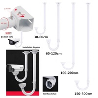 Soporte Telescópico Metálico en Forma de I de 30-60 cm y Soporte Vertical para Techo para Cámara de Seguridad CCTV para Edificios Altos