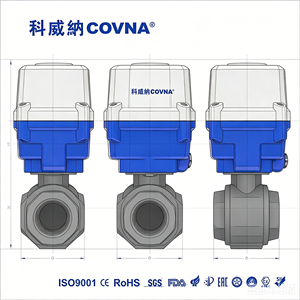 COVNA ลดราคาสินค้า B2B วาล์วบอล PVC ขนาดเล็ก 2 ทาง คุณภาพสูง พร้อมวาล์วปิด-เปิดไฟฟ้าแบบมอเตอร์เกลียวใน - Product Image 2