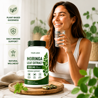 Capsules de feuilles de Moringa végétaliennes de qualité alimentaire en gros (ODM/OEM) – Complément alimentaire quotidien en vrac pour adultes