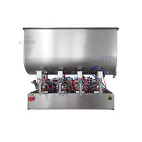 Machine de remplissage semi-automatique à 4 buses, à commande pneumatique par piston, pour liquides visqueux, bouteilles, boîtes, pots, flacons