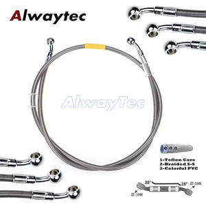 AN3ท่อเบรคไฮดรอลิคเหล็กเบรกรถจักรยานยนต์ M10ใช้ได้กับทุกรุ่นท่อน้ำมันแบบถักเคลือบ PU - Product Image 1